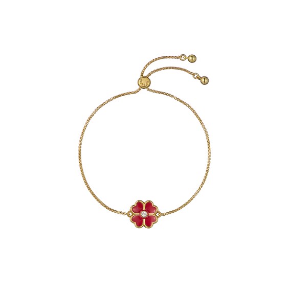 Ted Baker FELICITY: Gold-Tone Enamel Flower Adjustable Bracelet