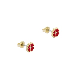Ted Baker FREYA: Gold-Tone Enamel Flower Stud Earrings
