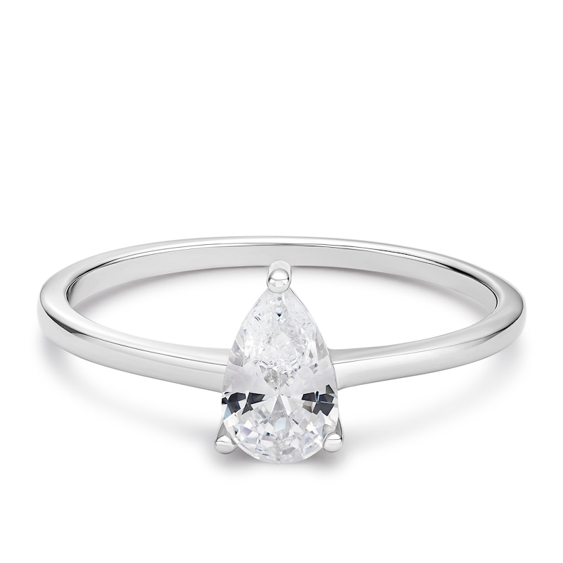 Main Image 1 of Sterling Silver Pear Cubic Zirconia Ring
