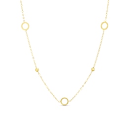 9ct Yellow Gold 18" 6.5mm x 3mm Circle Bead Necklace
