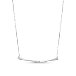 Sterling Silver Twist Bar Necklace