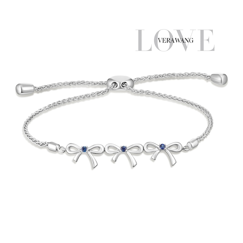Main Image 1 of Vera Wang Sterling Silver Sapphire Bow Bolo Bracelet