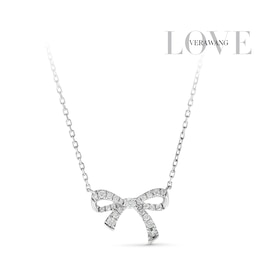 Vera Wang Sterling Silver 0.20ct Diamond Bow Necklace