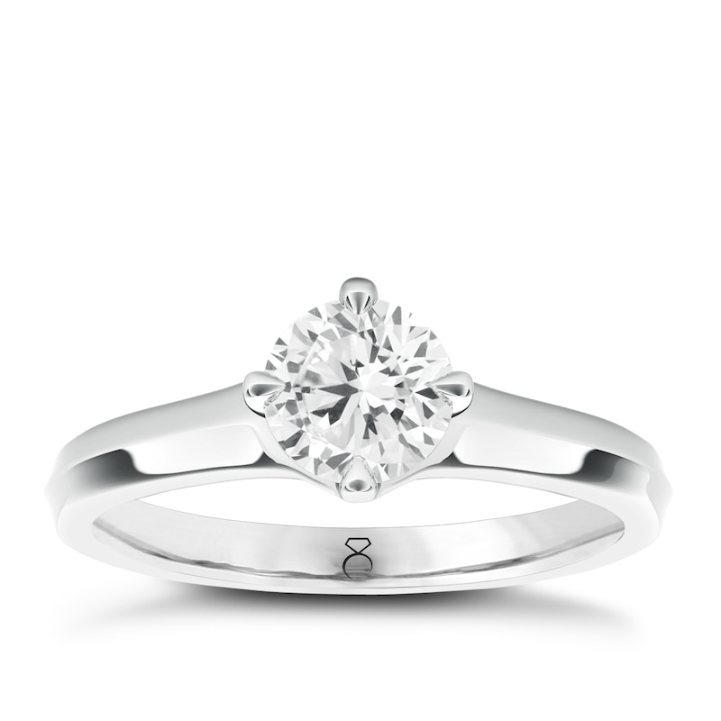 The Diamond Story 18ct White Gold 0.33ct Diamond Compass Set Ring