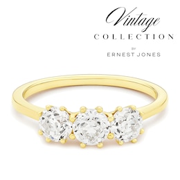 Engagement Ring 14ct Yellow Gold Old Mine Cut Trilogy 1ct Diamond Ring