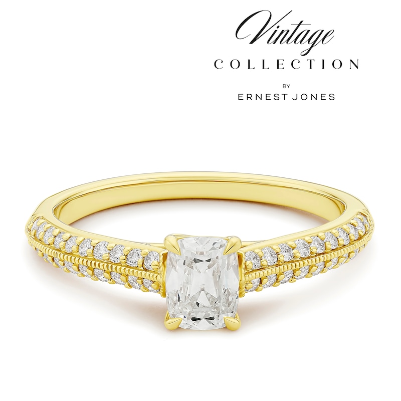 Main Image 1 of Engagement Ring 14ct Yellow Gold Old Mine Cut Solitaire 0.70ct Diamond Ring