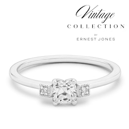 Engagement Ring Platinum Old Mine Cut Trilogy 0.31ct Diamond Ring