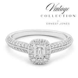 Engagement Ring Platinum Old Mine Cut Halo 0.60ct Diamond Ring