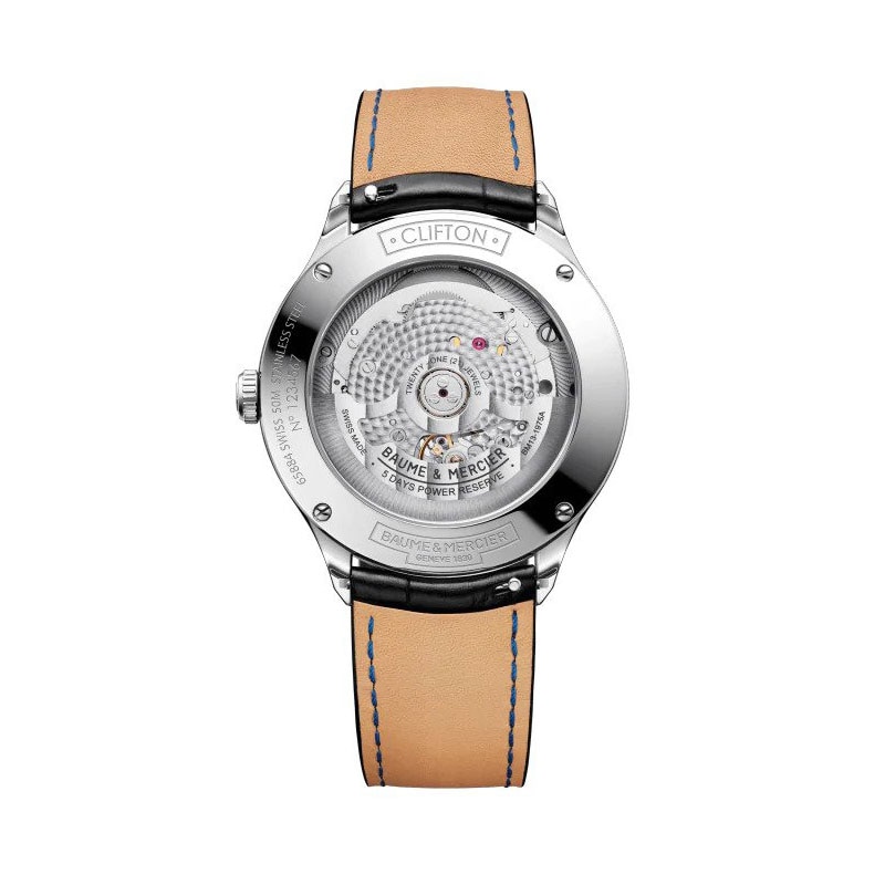 Main Image 2 of Baume & Mercier Clifton 10518 Men's Leather Strap Watch