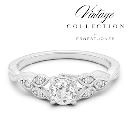 Engagement Ring Platinum Old Mine Cut Solitaire 0.53ct Diamond Ring