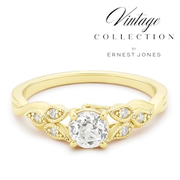 Engagement Ring 14ct Yellow Gold Old Mine Cut Solitaire 0.53ct Diamond Ring