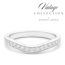 Platinum Old Mine Cut Curved Eternity 0.25ct Diamond Ring