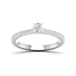 Engagement Ring 18ct White Gold & Platinum 0.40ct Diamond Solitaire Ring
