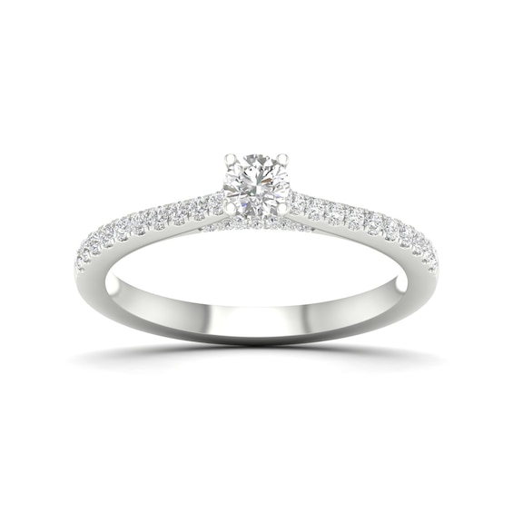 Engagement Ring 18ct White Gold and Platinum 0.40ct Diamond 