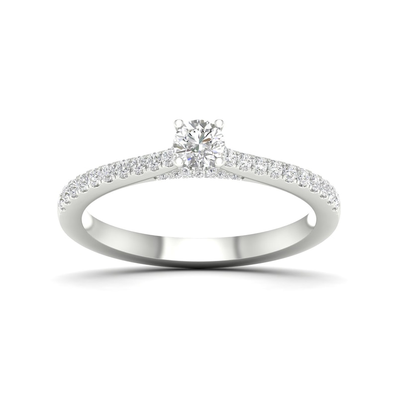Main Image 1 of Engagement Ring 18ct White Gold & Platinum 0.40ct Diamond Solitaire Ring