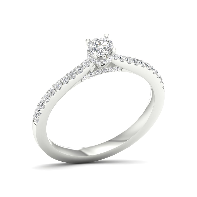 Main Image 2 of Engagement Ring 18ct White Gold & Platinum 0.40ct Diamond Solitaire Ring