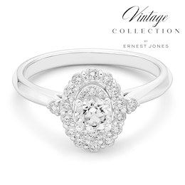 Engagement Ring Platinum Old Mine Cut Halo 0.55ct Diamond Ring