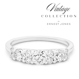 Platinum Old Mine Cut Half Eternity 0.87ct Diamond Ring