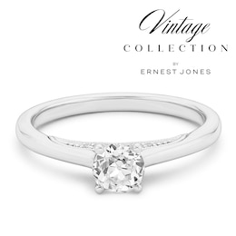 Engagement Ring Platinum Old Mine Cut Solitaire 0.54ct Diamond Ring