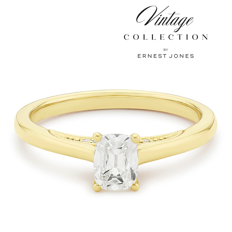 Main Image 1 of Engagement Ring 14ct Yellow Gold Old Mine Cut Solitaire 0.54ct Diamond Ring