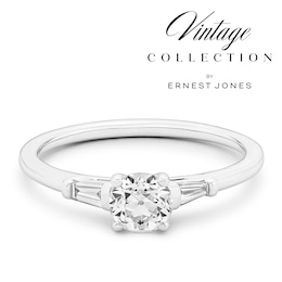 Engagement Ring Platinum Old Mine Cut Trilogy 0.62ct Diamond Ring