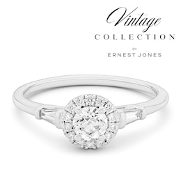 Engagement Ring Platinum Old Mine Cut Halo 0.50ct Diamond Ring