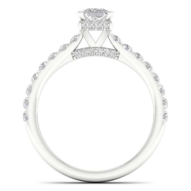 18ct White Gold & Platinum Princess Cut 1ct Diamond Solitaire Ring