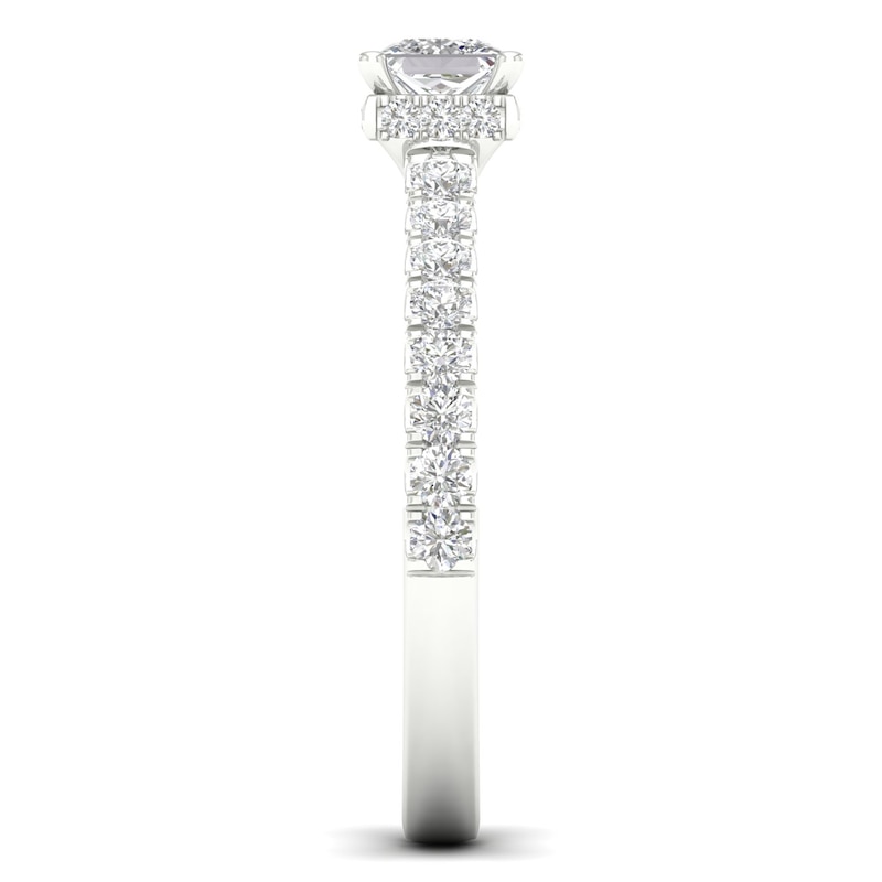 18ct White Gold & Platinum Princess Cut 1ct Diamond Solitaire Ring