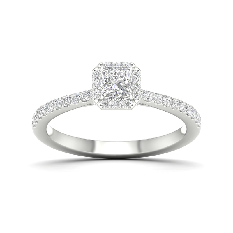 18ct White Gold & Platinum 0.50ct Diamond Solitaire Ring