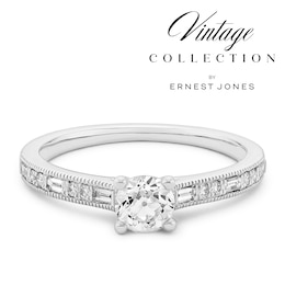 Engagement Ring 14ct White Gold Old Mine Cut Solitaire 0.53ct Diamond Ring
