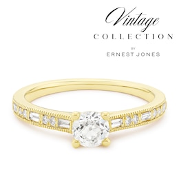 Engagement Ring 14ct Yellow Gold Old Mine Cut Solitaire 0.53ct Diamond Ring