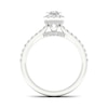 Thumbnail Image 2 of 18ct White Gold & Platinum 0.75ct Diamond Halo Ring