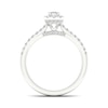Thumbnail Image 2 of 18ct White Gold & Platinum 0.66ct Diamond Halo Ring