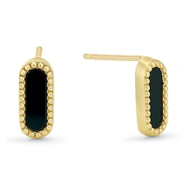 9ct Yellow Gold Onyx Drop Earrings