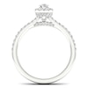Thumbnail Image 2 of 18ct White Gold & Platinum 0.50ct Diamond Pear Halo Ring