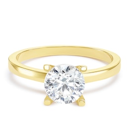 9ct Yellow Gold Cubic Zirconia Solitaire Ring