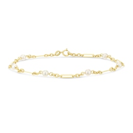 9ct Yellow Gold Cultured Freshwater Pearl Bracelet
