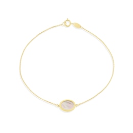 9ct Yellow Gold Single Mother Of Pearl Bracelet