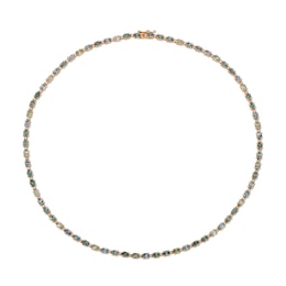 Le Vian 14ct Rose Gold 1.15ct Diamond & Montana Sapphire Oval Ombré Tennis Necklace