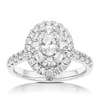 Thumbnail Image 0 of Platinum 1ct Diamond Oval Shape Cluster Ring