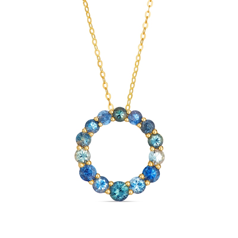 Main Image 1 of Le Vian 14ct Yellow Gold Montana Sapphire Ombré Open Pendant Necklace
