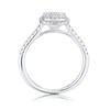 Thumbnail Image 2 of 18ct White Gold 0.50ct Diamond Cushion Shape Cluster Ring