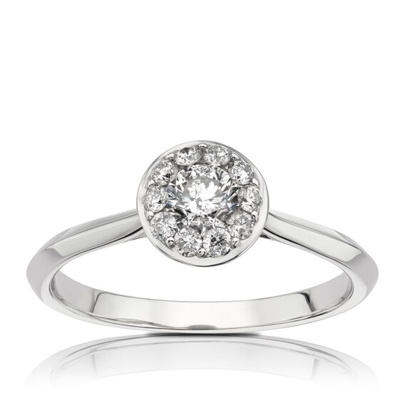 18ct White Gold 0.50ct Diamond Round Shape Cluster Ring