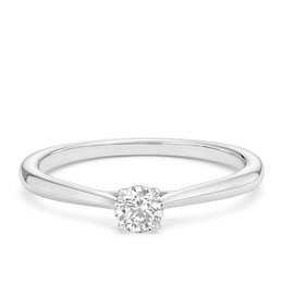 Engagement Ring 9ct White Gold Round Cut Solitaire 0.20ct Diamond Ring