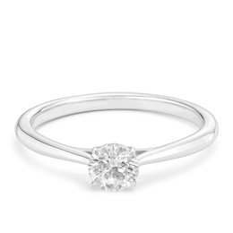 Engagement Ring 9ct White Gold Round Cut Solitaire 0.40ct Diamond Ring