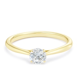 Engagement Ring 9ct Yellow Gold Round Cut Solitaire 0.40ct Diamond Ring