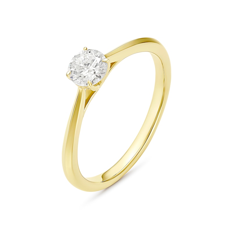 Engagement Ring 9ct Yellow Gold Round Cut Solitaire 0.40ct Diamond Ring, view 2