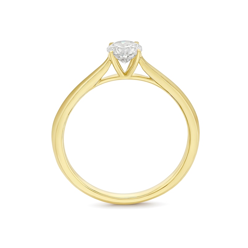 Engagement Ring 9ct Yellow Gold Round Cut Solitaire 0.40ct Diamond Ring, view 3