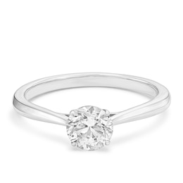 Engagement Ring 9ct White Gold Round Cut Solitaire 0.60ct Diamond Ring