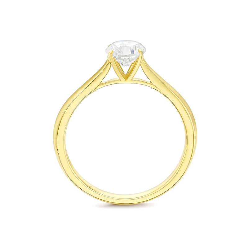 Engagement Ring 9ct Yellow Gold Round Cut Solitaire 0.60ct Diamond Ring, view 3